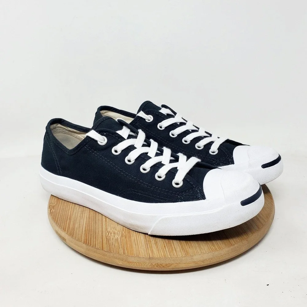 Converse Jack Purcell Shoes Womens 8 Black Lace Up Low Retro Sneaker - Picture 6 of 13